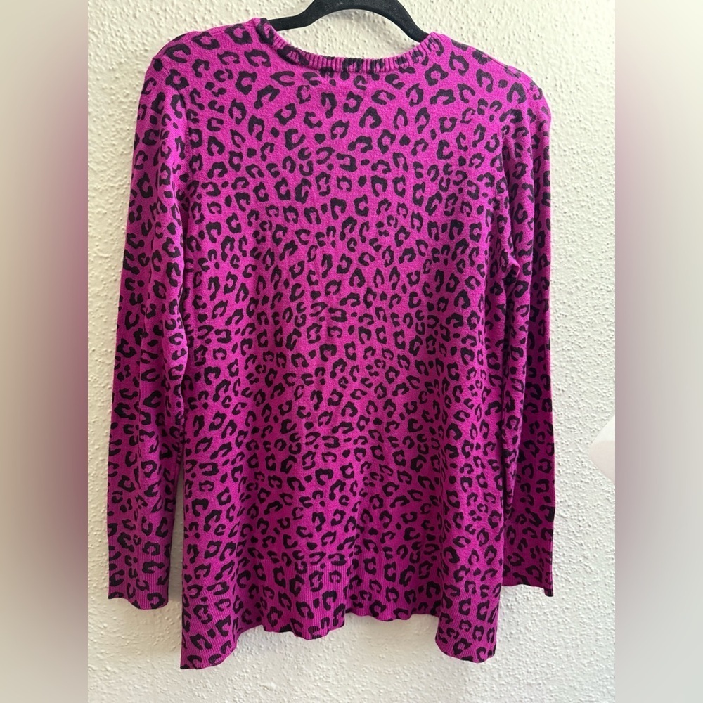 Multiples Purple-Black Leopard Print Top Size S/M - Picture 5 of 5
